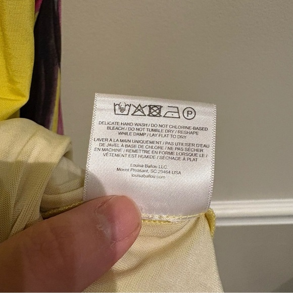 LOUISA BALLOU Sea Breeze Dress Caledonia Orchid Yellow Size Small - Picture 14 of 15